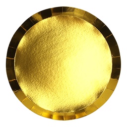 [6110MGP] FS Paper Round Dinner Plate 9&quot; Metallic Gold 10pk (D)