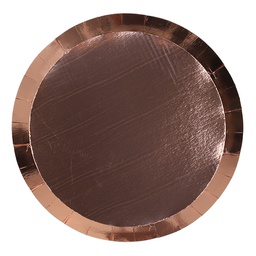 [6110MRGP] FS Paper Round Dinner Plate 9&quot; Met Rose Gold 10pk (D)