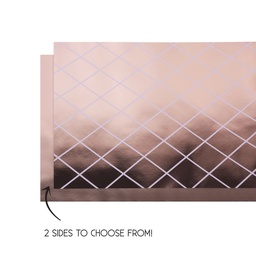 [6160MRGP] FS Table Runner Reversible 4mx35cm M/ RoseGold1pk
