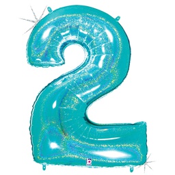 [2515842REB] Megaloon Glitter 2 Robin's Egg Blue Foil 40&quot; 1pk