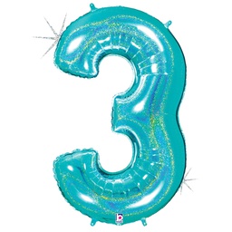 [2515843REB] Megaloon Glitter 3 Robin's Egg Blue Foil 40&quot; 1pk