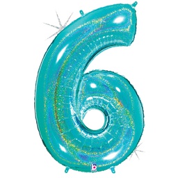 [2515846REB] Megaloon Glitter 6 Robin's Egg Blue Foil 40&quot; 1pk
