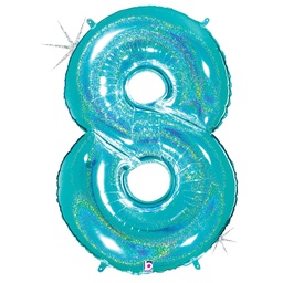 [2515848REB] Megaloon Glitter 8 Robin's Egg Blue Foil 40&quot; 1pk
