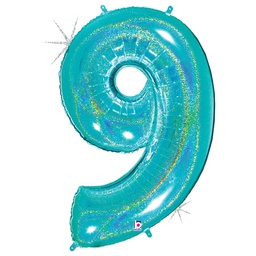 [2515849REB] Megaloon Glitter 9 Robin's Egg Blue Foil 40&quot; 1pk