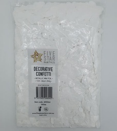 [400064] FS Round Foil Confetti White 250g/1cm