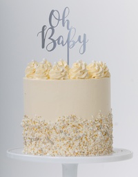 [420030] FS Cake Topper OH BABY Silver 1pk