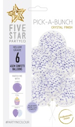 [750305] Confetti Balloon Lilac 45cm 6pk