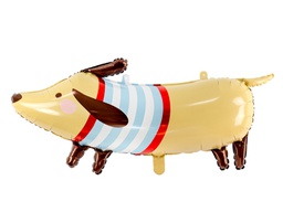 [2660] PD Foil Balloon Matte Dachschund with Stripe Shirt 1pkt 96x58CM
