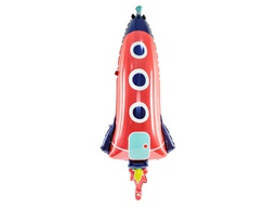 [2661] PD Foil Balloon Glossy Red Rocket 1pkt 44x115CM 
