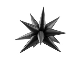 [2668010] PD Foil Balloon Glossy Star Spikes Black 1pkt 70cm