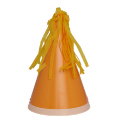 [6150TGP] FS Party Hat with Tassel Topper Tangerine 10pk