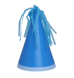 [6150SBP] FS Party Hat with Tassel Topper Sky Blue 10pk