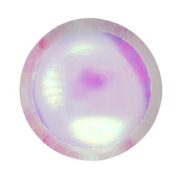 [6170IRP] FS Paper Round Snack Plate 7&quot; Iridescent 20pk