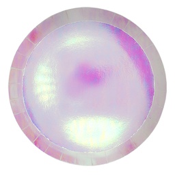 [6180IRP] FS Paper Round Dinner Plate 9&quot; Iridescent 20pk