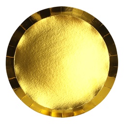 [6180MGP] FS Paper Round Dinner Plate 9&quot; Met Gold 20pk 
