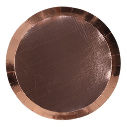 [6180MRGP] FS Paper Round Dinner Plate 9&quot; Met Rose Gold 20pk