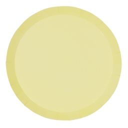 [6180PYP] FS Paper Round Dinner Plate 9&quot; Pastel Yellow 20pk 